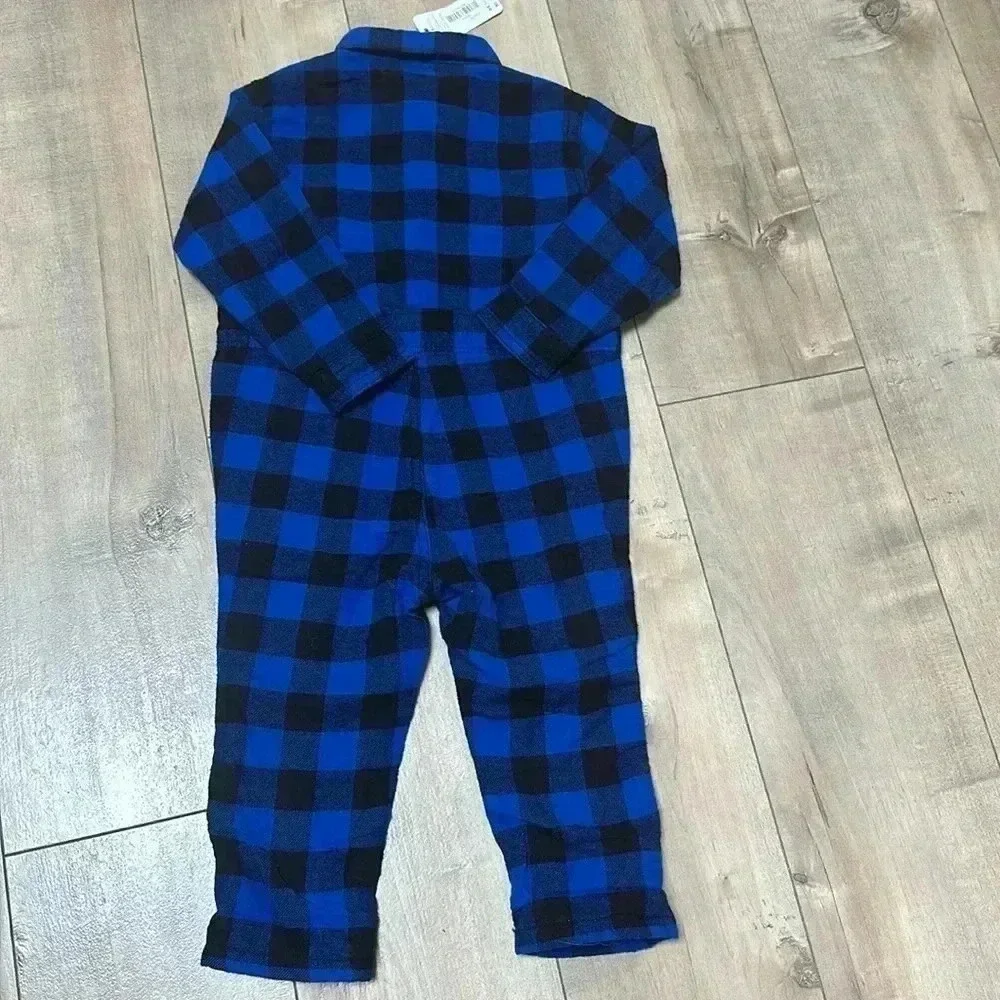 NWT Gymboree Buffalo Check 1-Piece Suit Baby Sz 18-24 Months Snap Buttons